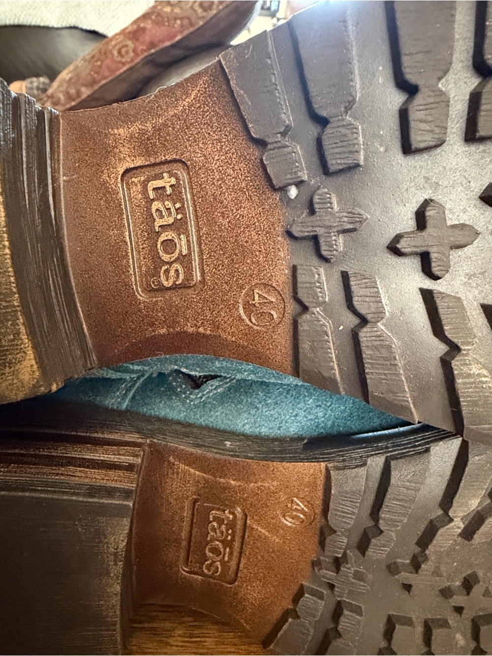 Taos Teal distressed leather ankle boots size 40 EU EUC - Picture 10 of 13